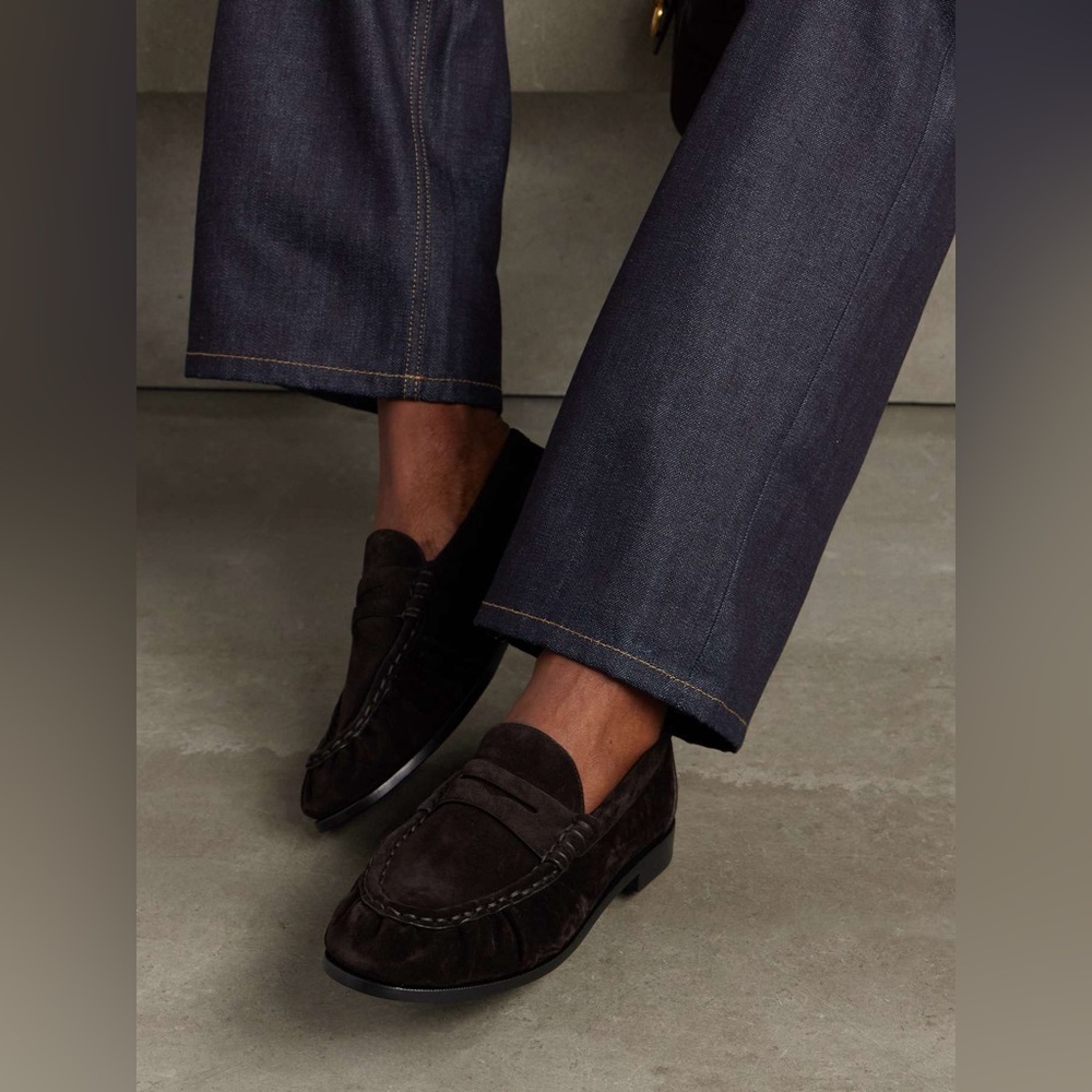 SAINT LAURENT LE LOAFER SUEDE PENNY LOAFERS - Picture 3 of 16